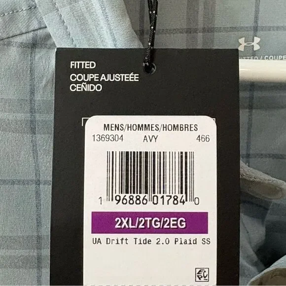 Under Armour Mens Drift Tide 2.0 Plaid Short-Sleeve T-Shirt - Picture 8 of 9